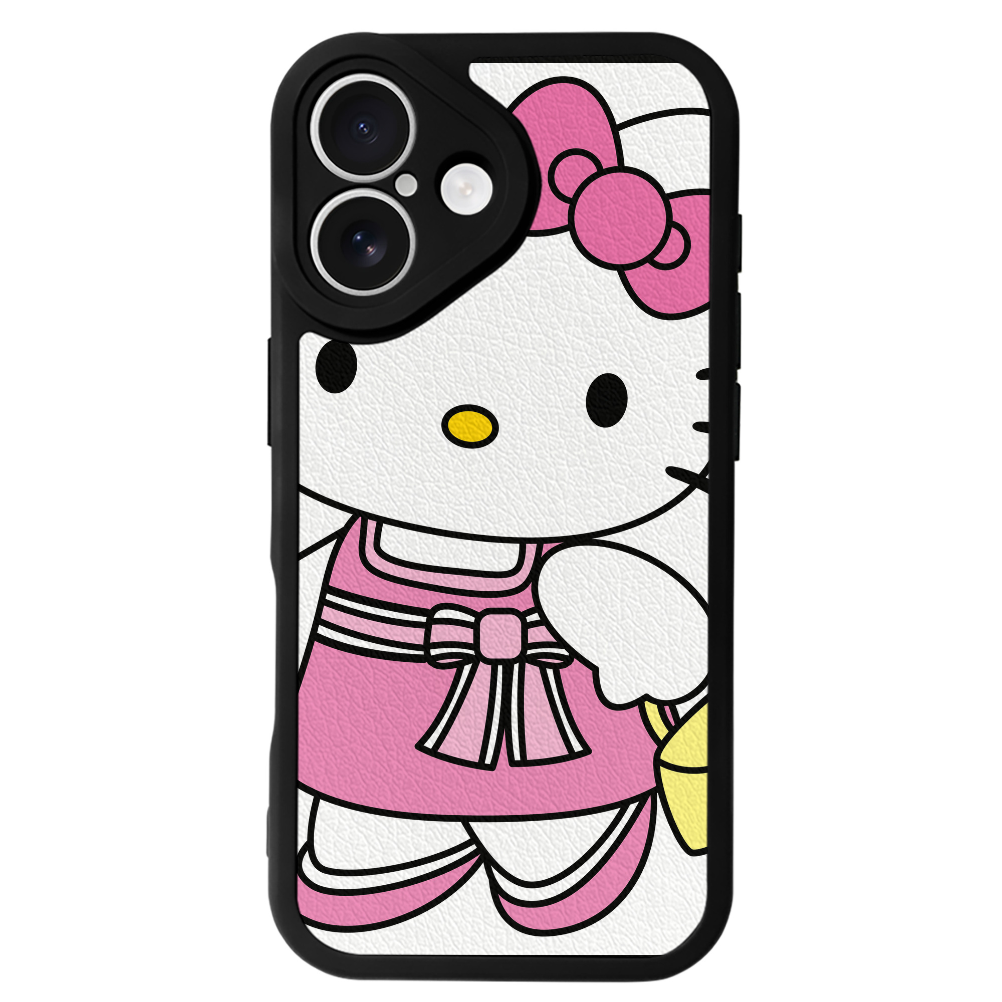 （画像用） Hello Kitty ハローキティ 【iPhone 16シリーズ対応】シリコンスマホケース（レザー調） 材質：シリコン